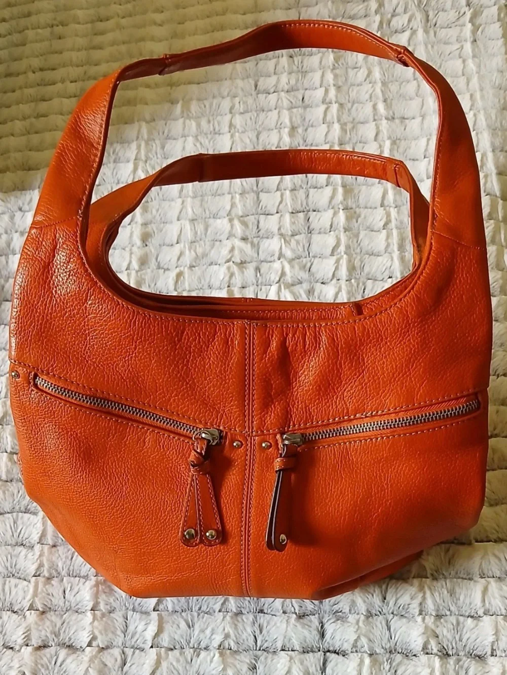 VTG Tignanello BRICK Leather Shoulder Bucket Bag Hobo EUC Almost Fall Ya All